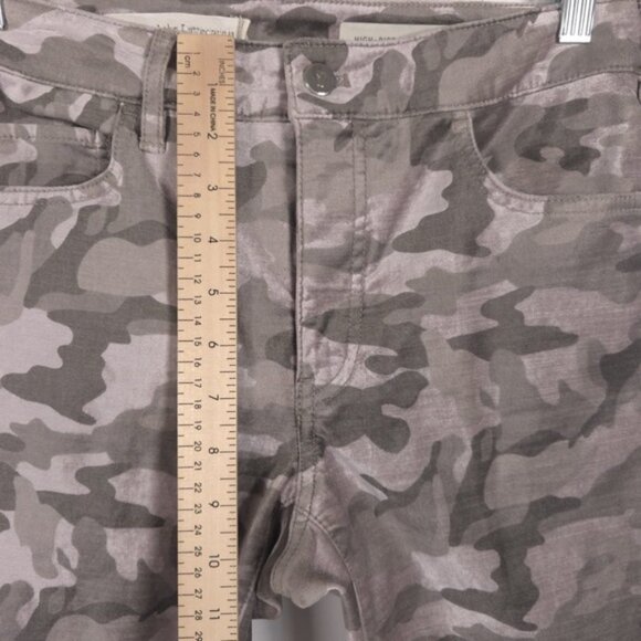 Anthropologie Pilcro and the Letterpress High-Rise Skinny Velvet Camo Pants 27 - Picture 6 of 14